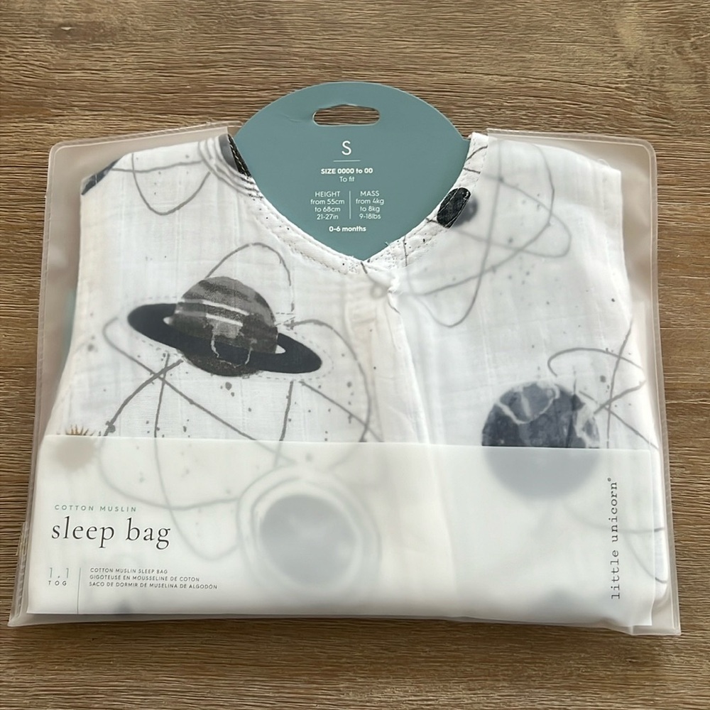 Little Unicorn Planetary Muslin Sleep Sack Small 0-6 months